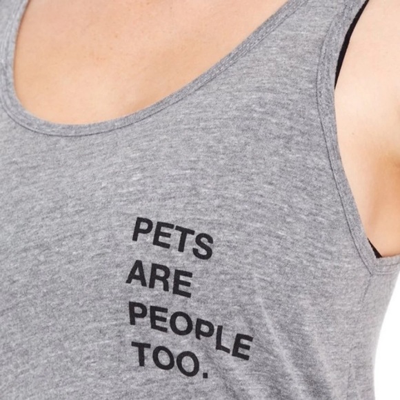 good hYOUman // gray ‘pets are people too’ tank - Picture 2 of 7